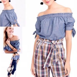 J.Crew Chambray Off the Shoulder Top